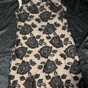 Elegant Black Floral Lace Dress
